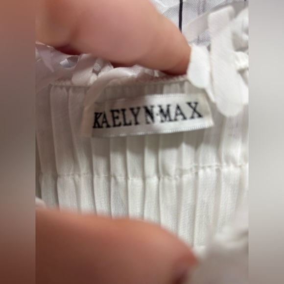 Kaelyn Max Vintage Fringe Off The Shoulder Chiffon Long Sleeve Large - Picture 5 of 5